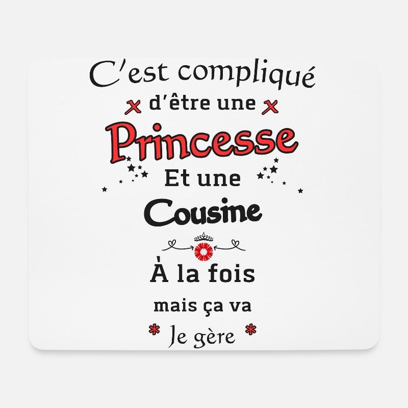 Princesse Cousine - Tapis de souris (format paysage) - blanc