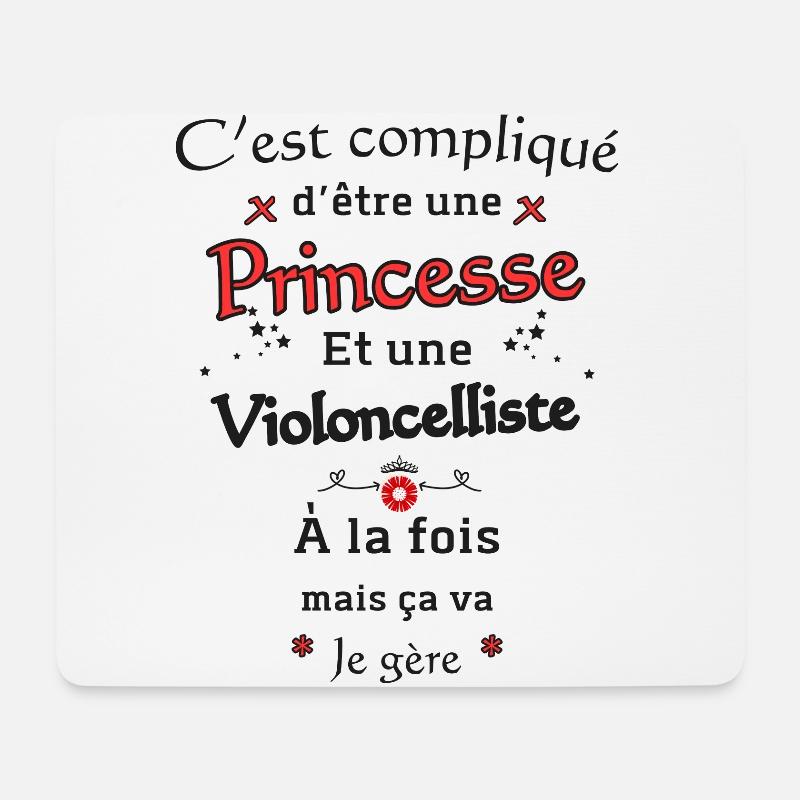 Prinzessin Cellistin - Mousepad (Querformat) - Weiß