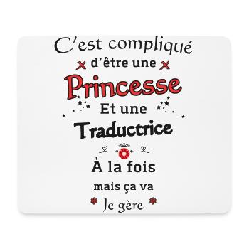 Princesse Traductrice - Tapis de souris (format paysage) - blanc - Devant