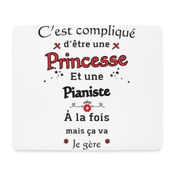 Princess Pianist - Mouse Pad (horizontal) - white - Front
