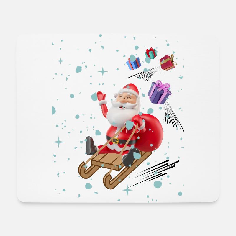 Weihnachtsmann und die Geschenke - Mousepad (Querformat) - Weiß