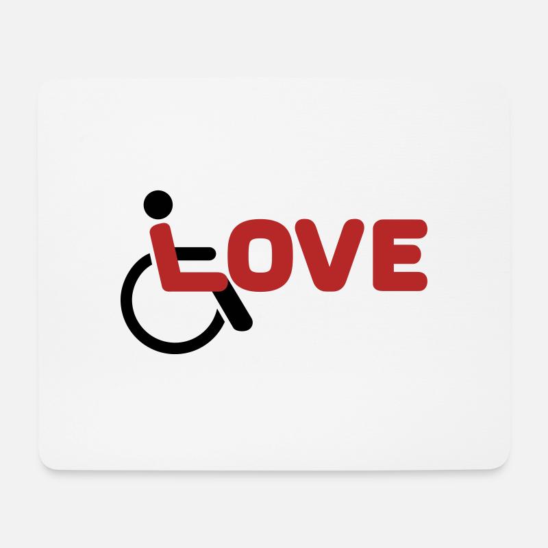 Love Wheelchair Disabled - Mouse Pad (horizontal) - white