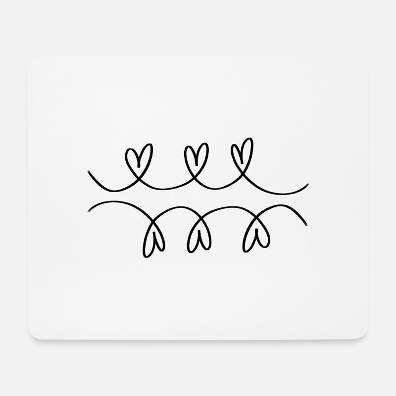 Herzen - Mousepad (Querformat) - Weiß