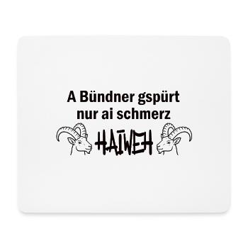 Les Grisons ne se sentent que des sentiments de schéma - Tapis de souris (format paysage) - blanc - Devant