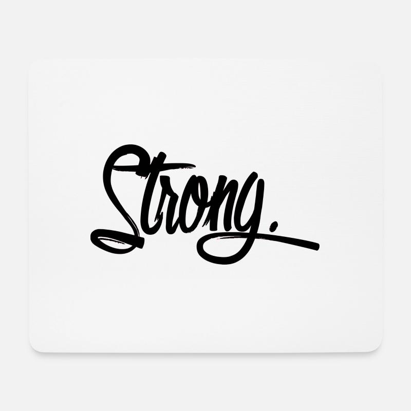 strong schwarz - Mousepad (Querformat) - Weiß