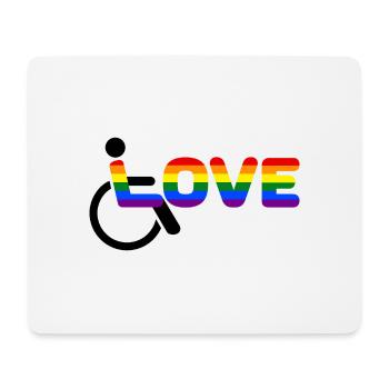 Fauteuil roulant Amour Handicapé - Tapis de souris (format paysage) - blanc - Devant