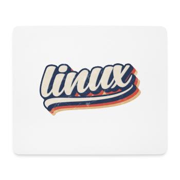 | Linux logo rétro vintage - Tapis de souris (format paysage) - blanc - Devant