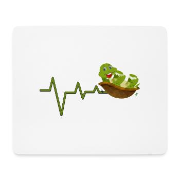 Niedliches Reptil Herzschlag Maskottchen - Mousepad (Querformat) - Weiß - Vorne
