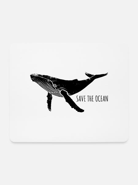 Save the ocean - Wal - Buckelwal - Geschenk - Mousepad (Querformat) - Weiß