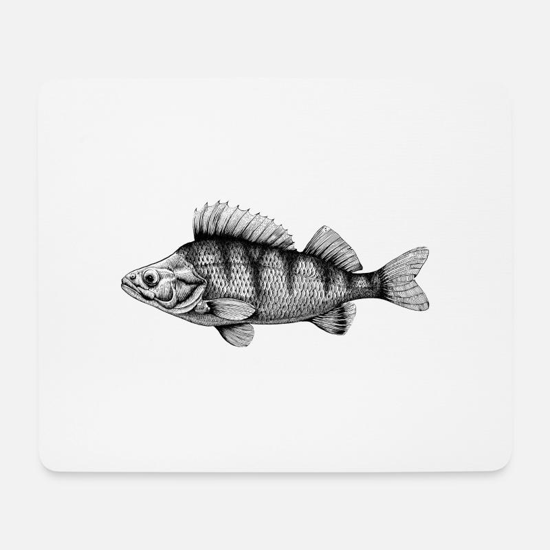 Barsch - Mousepad (Querformat) - Weiß