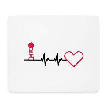 Hearbeat Lank Latum (freie Farb-Motivwahl) - Mousepad (Querformat) - Weiß - Vorne