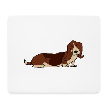 Basset Hound - Mouse Pad (horizontal) - white - Front
