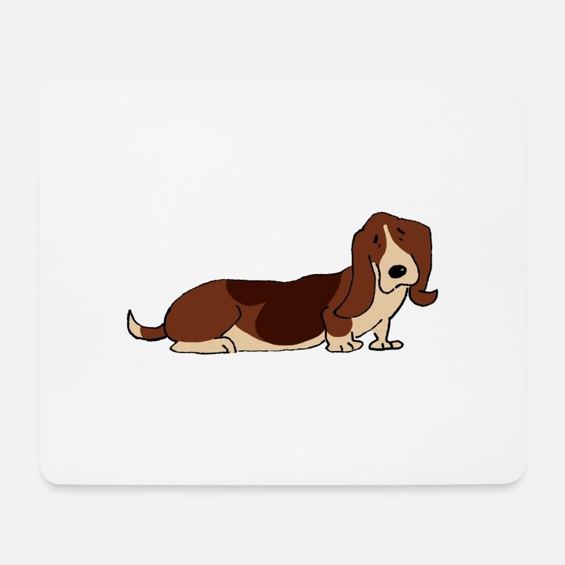 Basset Hound - Mousepad (Querformat) - Weiß