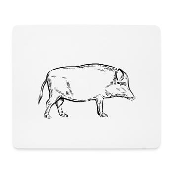 Wildsau - Wildschwein - Jagd - Jäger - Mousepad (Querformat) - Weiß - Vorne