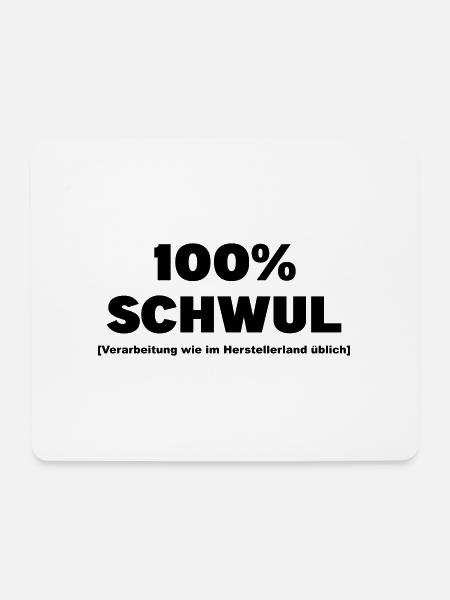 100% schwul - Mousepad (Querformat) - Weiß