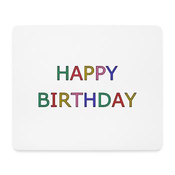 HAPPY BIRTHDAY - Tapis de souris (format paysage) - blanc - Devant