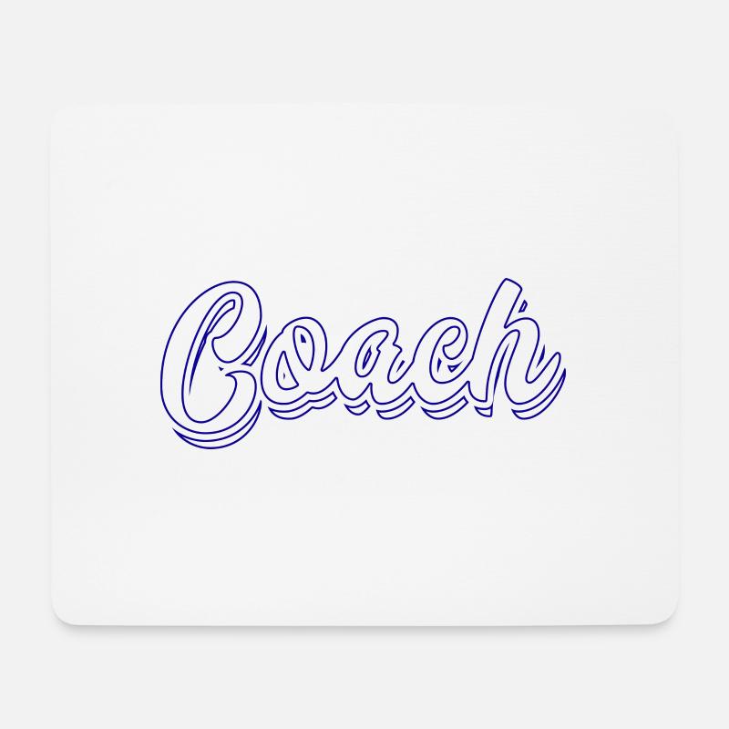 Trainer! Spielzeit! Retro-Textlogo - Mousepad (Querformat) - Weiß