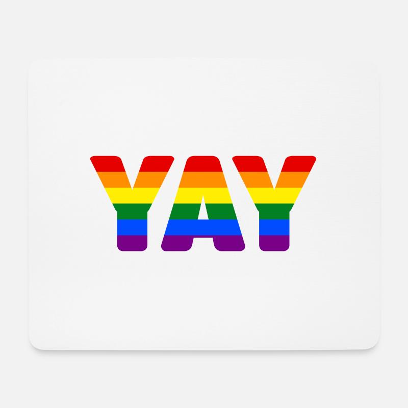 YAY LGBTQ - Mousepad (Querformat) - Weiß