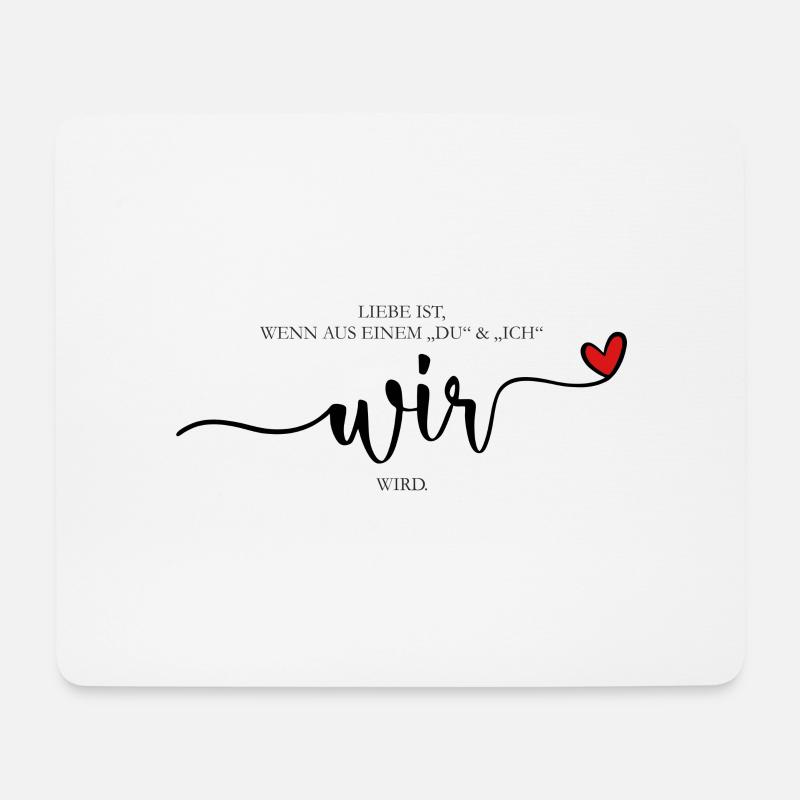 Liebe ist wir -Zusammen Partner Love - Mousepad (Querformat) - Weiß