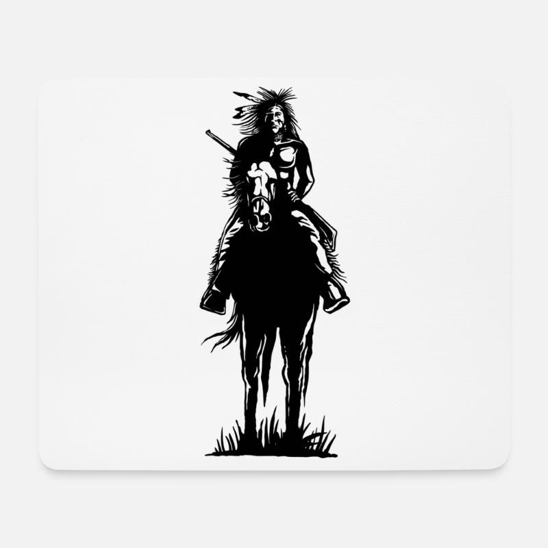 Indianer - Mousepad (Querformat) - Weiß