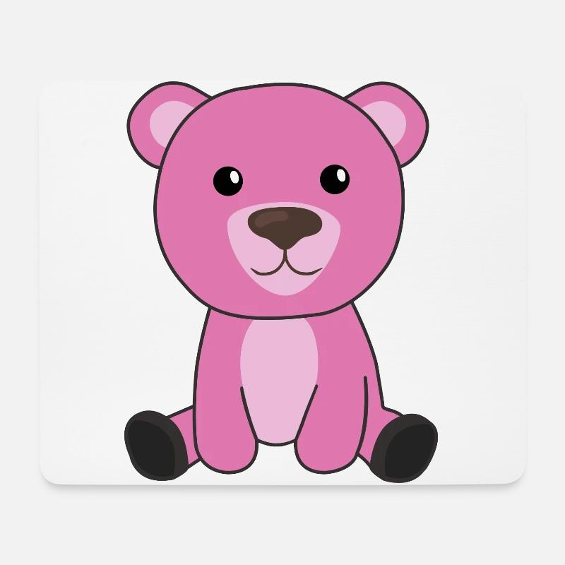 rosa Bär bunte Bärchen süß Tiere Teddy - Mousepad (Querformat) - Weiß