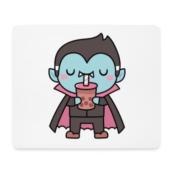Cute Vampire Sucking On Bubble Tea - Mouse Pad (horizontal) - white - Front