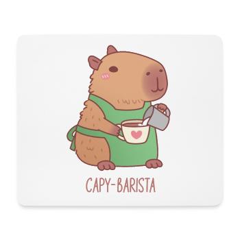 Cute Capybara Barista Preparing Coffee - Mouse Pad (horizontal) - white - Front