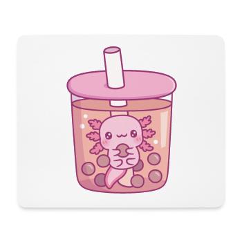 Cute Axolotl In Bubble Tea Funny - Mouse Pad (horizontal) - white - Front