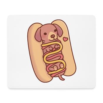 Cute Dachshund Hot Dog Bun - Mouse Pad (horizontal) - white - Front