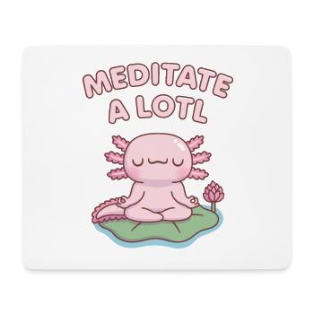 Mignon axolotl méditer un lotl - Tapis de souris (format paysage) - blanc - Devant