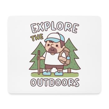 Cute Hiking Explore The Outdoors Cartoon - Mouse Pad (horizontal) - white - Front