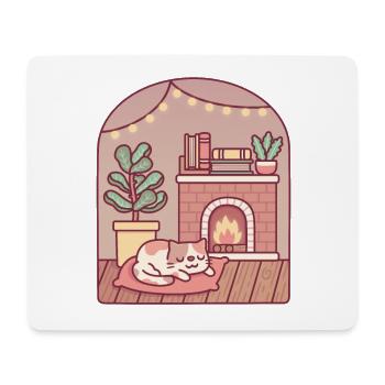 Cute Frog Reading A Book In Cozy Room - Mouse Pad (horizontal) - white - Front