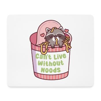 Raccoon In Instant Ramen Can't Live Without Noods - Mouse Pad (horizontal) - white - Front
