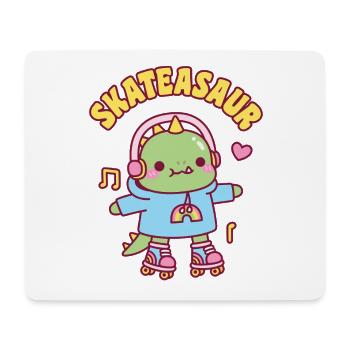 Niedlicher Dinosaurier Auf Rollschuhen Skateasaur Lustig - Mousepad (Querformat) - Weiß - Vorne