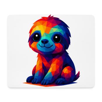 WPAP Polygon Kawaii Style Baby Sloth - Mouse Pad (horizontal) - white - Front