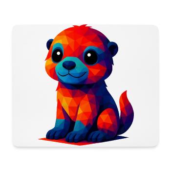 WPAP Polygon Kawaii Style Baby Otter Animals - Mouse Pad (horizontal) - white - Front