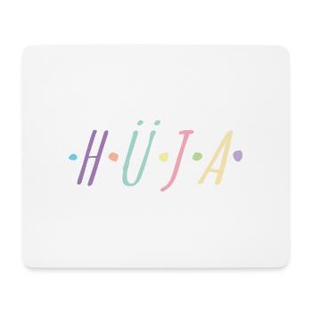 HÜJA, Hü - Farbenfrohes Reitsport-Shirt - Mousepad (Querformat) - Weiß - Vorne