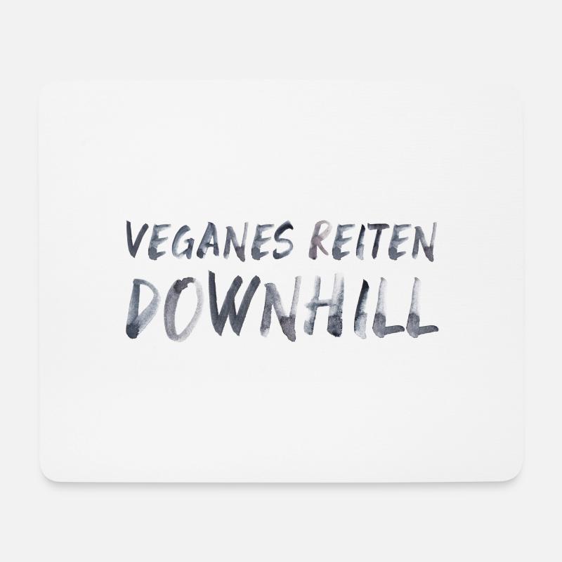 veganes reiten Spruch Downhill mountainbike - Mousepad (Querformat) - Weiß
