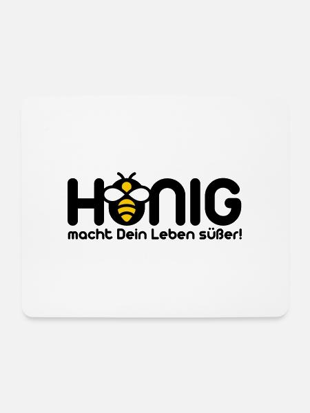 Honig macht Dein Leben süßer - Mousepad (Querformat) - Weiß