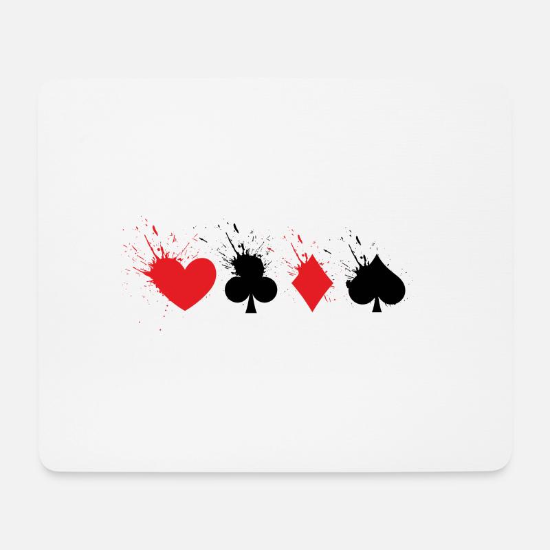 Poker - Mousepad (Querformat) - Weiß