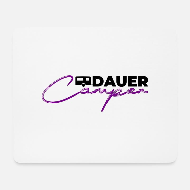 Dauercamper - Mousepad (Querformat) - Weiß
