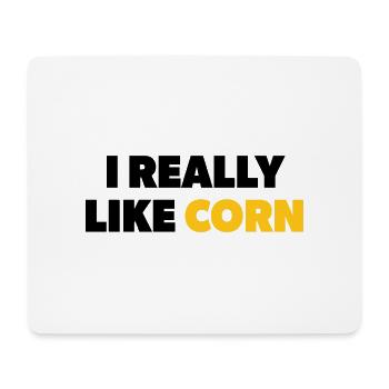 "I Really Like Corn" text in schwarz & gelb - Mousepad (Querformat) - Weiß - Vorne