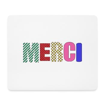 MERCI - Tapis de souris (format paysage) - blanc - Devant