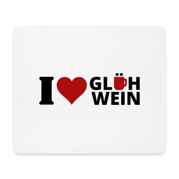 I love Glühwein - Mousepad (Querformat) - Weiß - Vorne