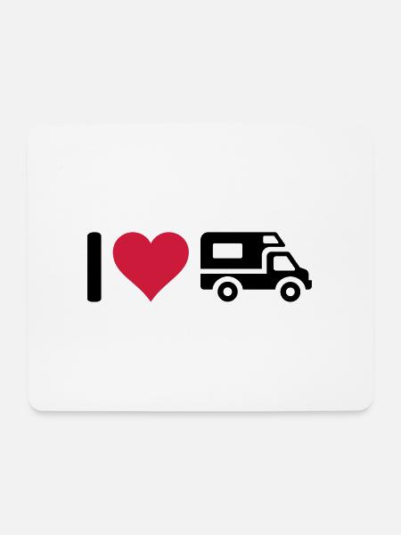 I love camping Wohnmobil - Mousepad (Querformat) - Weiß