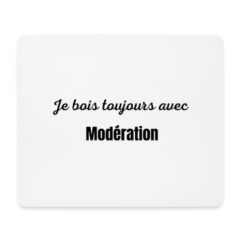 Je bois avec modération - Tapis de souris (format paysage) - blanc - Devant