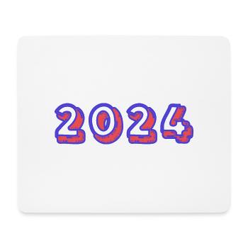 2024. FROHES NEUES JAHR. SILVESTER. NEUJAHR - Mousepad (Querformat) - Weiß - Vorne