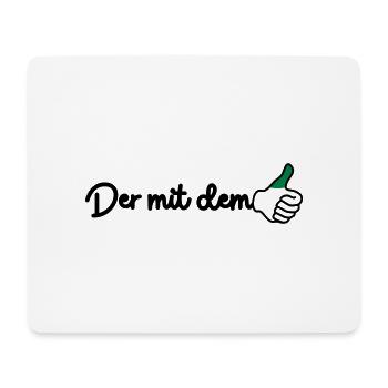 Der mit dem grünen Daumen - Mousepad (Querformat) - Weiß - Vorne