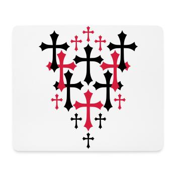 03 Muster Gothic Kreuze - Mousepad (Querformat) - Weiß - Vorne