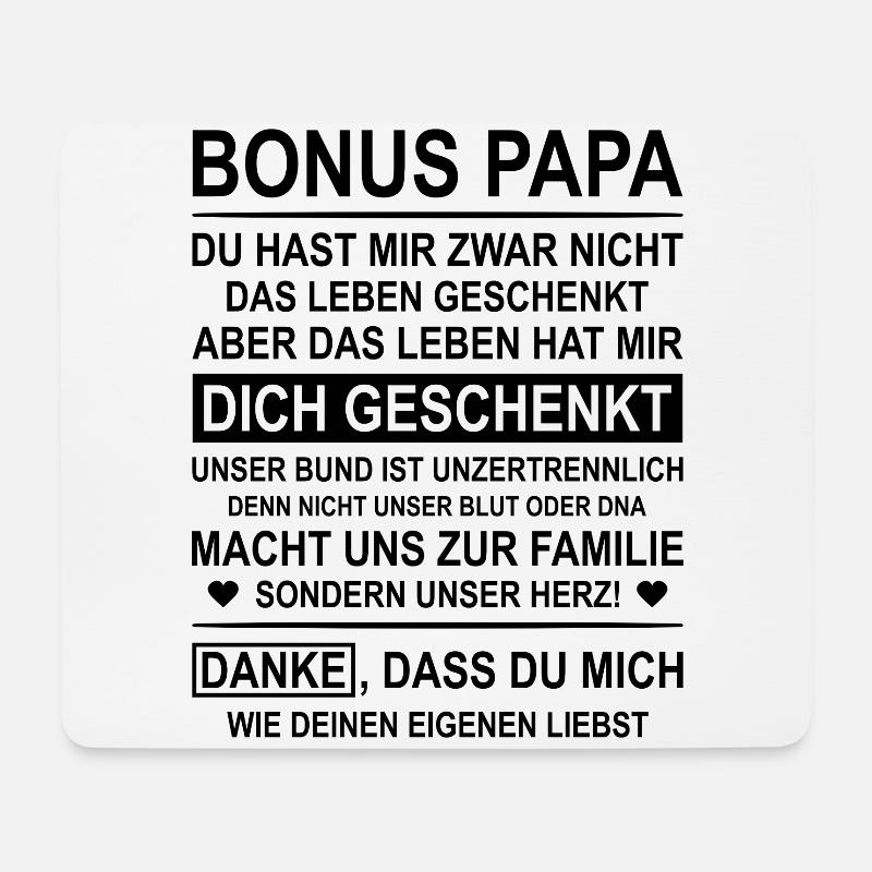 Bonus Papa Danke Stiefvater - Mousepad (Querformat) - Weiß